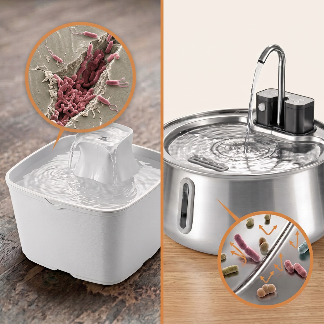 Plastic & Ceramic Fountains Cause Kidney Harming Biofilm